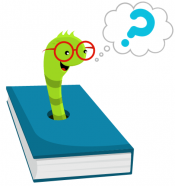 Worm in Book with Question Mark Worm in Book with Question Mark
