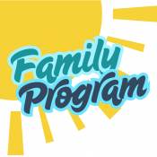 Yellow sun with words Family Program over it